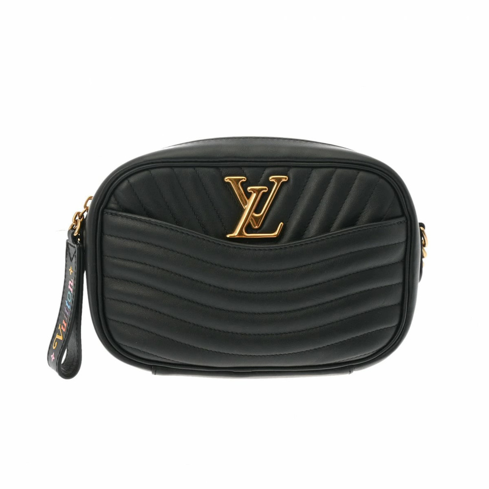 LOUIS VUITTON Wave Camera Bag Noir Black Leather Shoulder